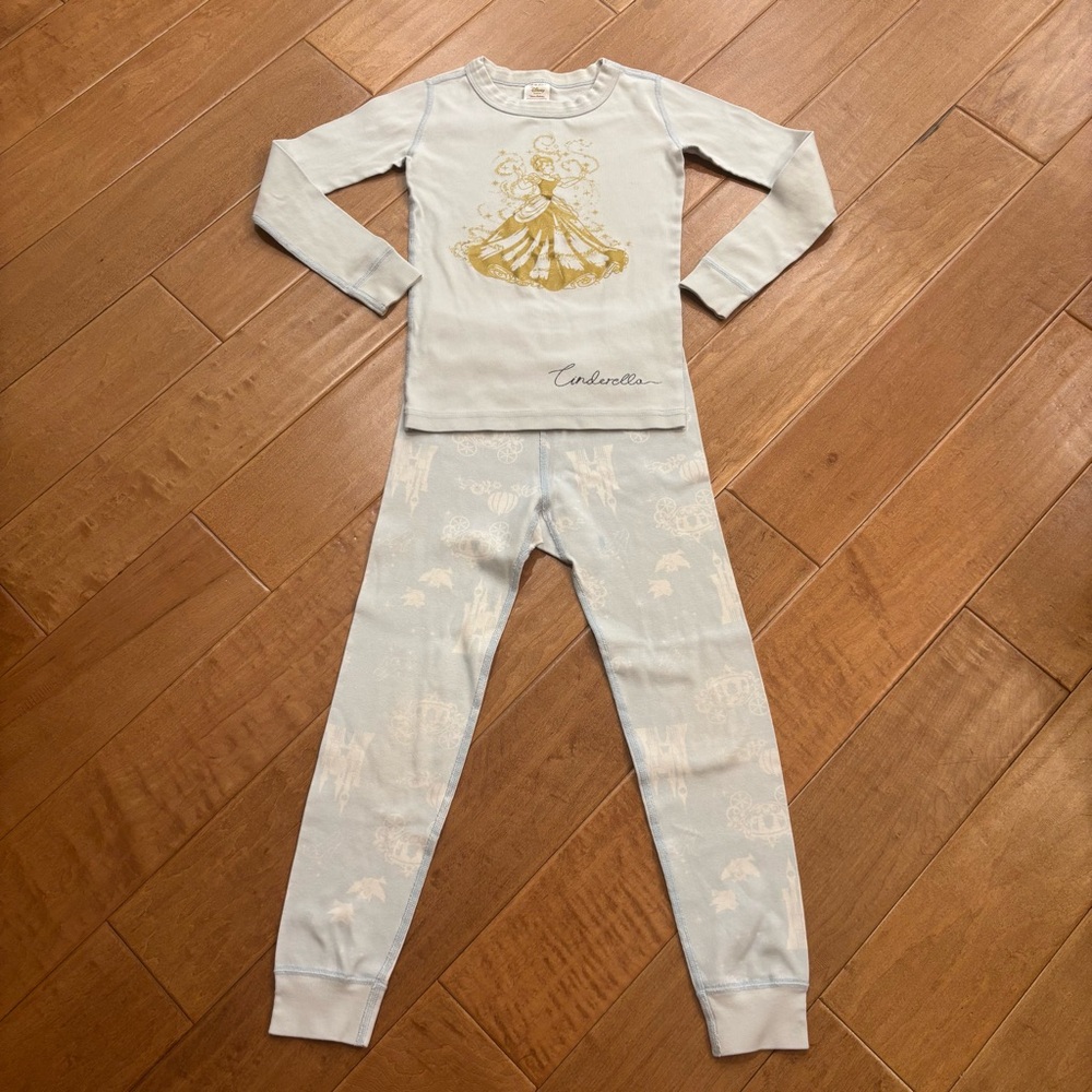 Hanna Andersson Organic Cotton Disney Cinderella Girl Long John’s Pajamas Size 6